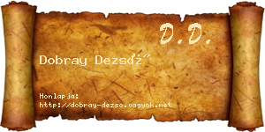 Dobray Dezső névjegykártya